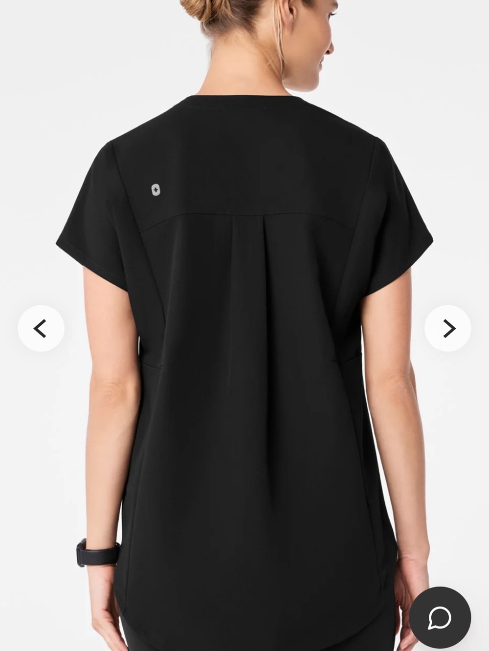 Figs Women's Black V-Neck Scrub Tunic - Picture 2 of 2